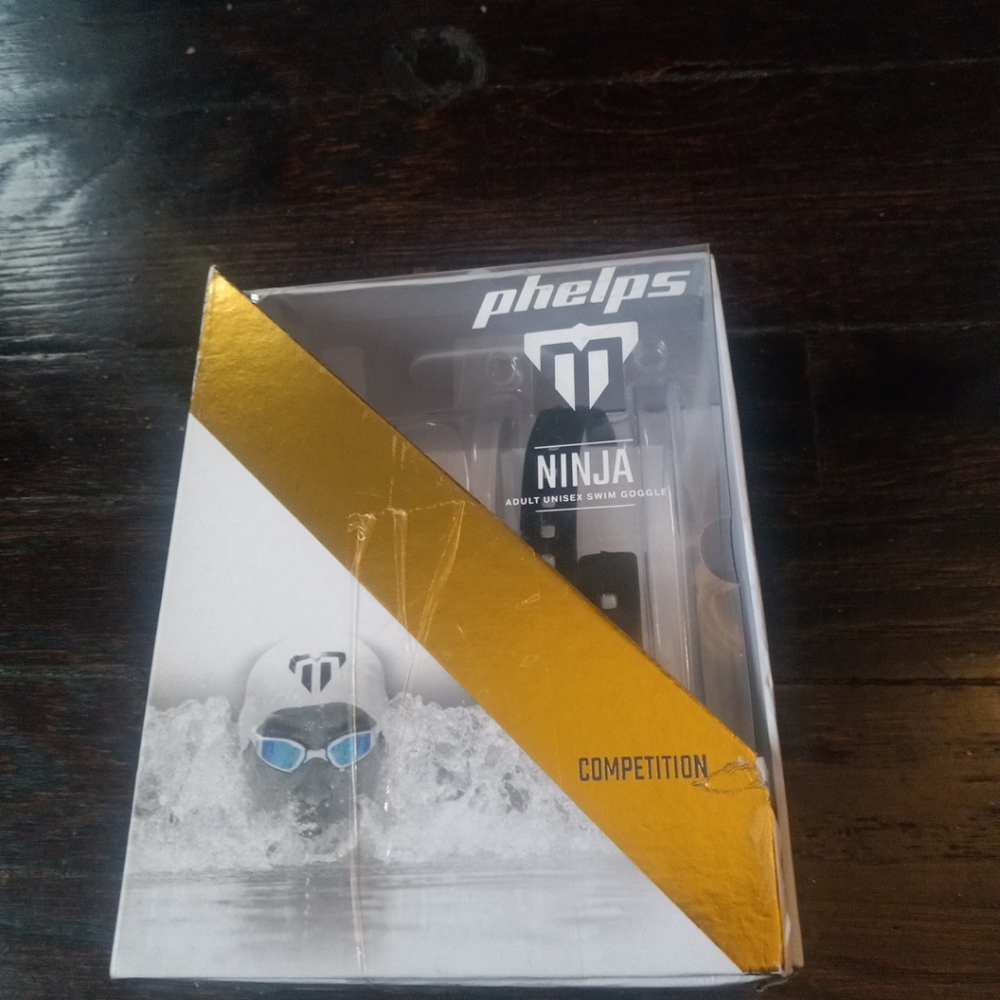 Michael Phelps Ninja Adult Unisex Goggles, Black/White w/Pouch